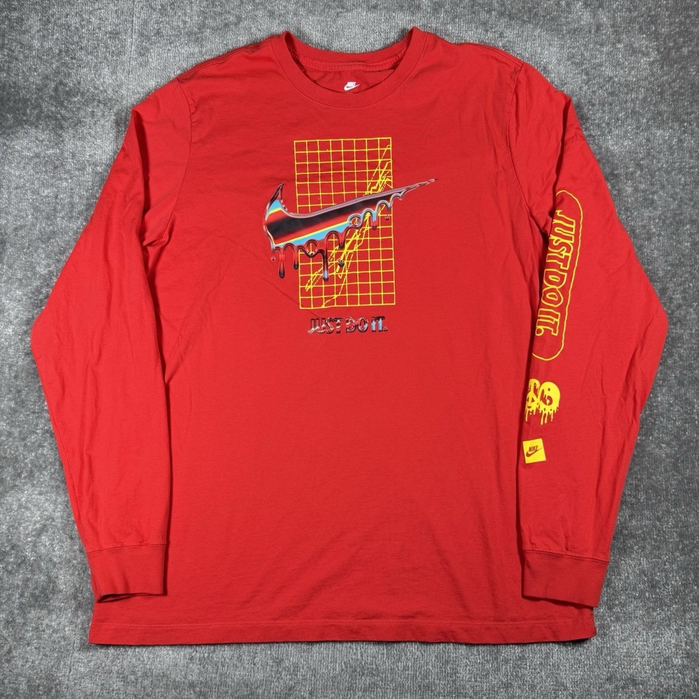 Nike Shirt Men's 2XLT Red Sportswear Heatwave Long Sleeve Graphic